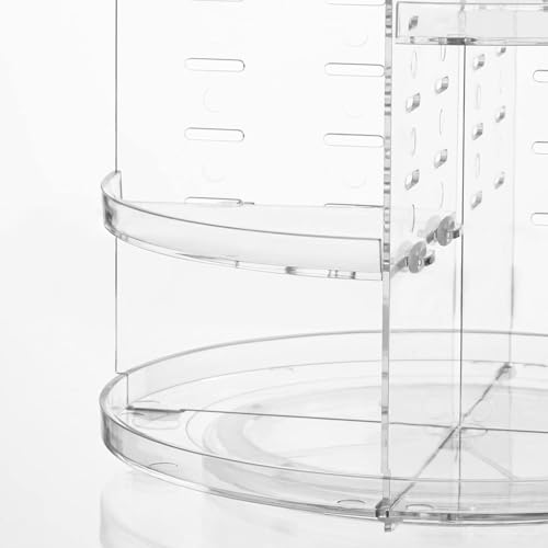Large Capacity Rotating Makeup Organizer - Adjustable Carousel for Cosmetics & Skincare