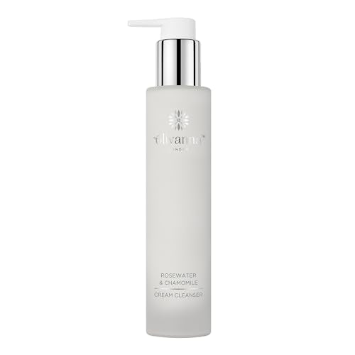 Olivanna Rosewater and Chamomile Cream Cleanser - Omega Rich Face Wash - Gentle and Hydrating without Stripping Essential Oils - 3.3 oz