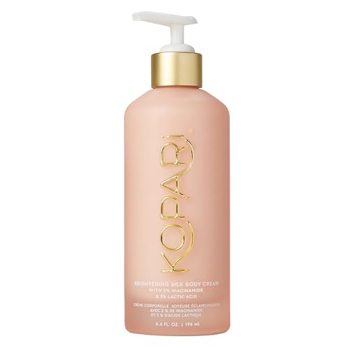 Kopari Brightening Silk Body Cream with 2% Niacinamide, AHAs & Kakadu Plum ? Hydrating Body Lotion for Radiant, Even Skin Tone, Lightweight, Fast-Absorbing, Juicy Pink Guava Scent, 6.7 oz