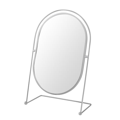 Tabletop Vanity Makeup Mirror, 360¡ÆRotation Standing Desk Table Vanity Silver Make up Mirror for Bathroom or Bedroom