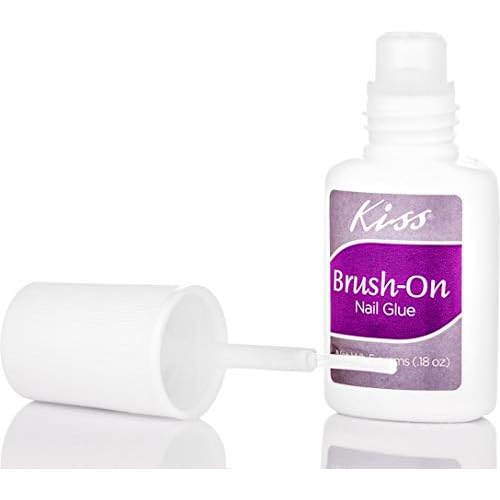 Kiss (1) Bottle Brush-On Nail Glue Brush-On Applicator Applies Like Polish Bonds & Repairs - Great for Artificial Nails, Tips, Wraps & Natural Nails - DGBGL02