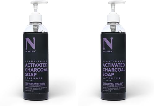 Dr. Natural Activated Charcoal Liquid Body Wash - Lavender, 16 oz, Pack of 2