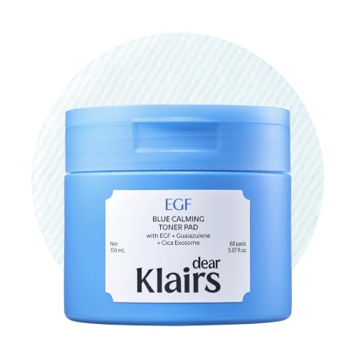 EGF Blue Calming Toner Pad - Cooling & Redness Relief, 60 Pads