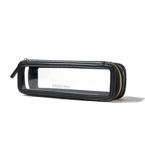 Small Waterproof Toiletry Organizer Train Case Black - Transparent Makeup Bag