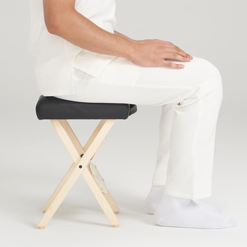 Master Massage Lightweight Folding Wooden Massage Stool - Black