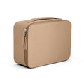 MELINE Khaki Brown Makeup Bag with Brush Holder – Large Travel Cosmetic Case
