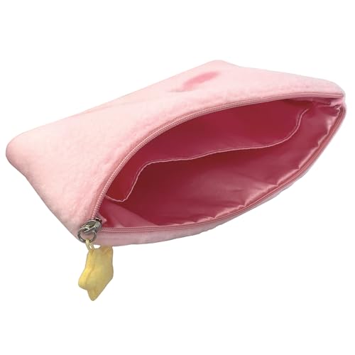 Kirby Fluffy Pouch (Smile) ? 8.7 Inch Plush Cosmetic Bag, Jewelry Organizer, Travel Storage Case