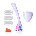 DreamPop Women's Razor Kit with 4 Refills & Travel Case - Magnetic Holder & Sensitive Skin