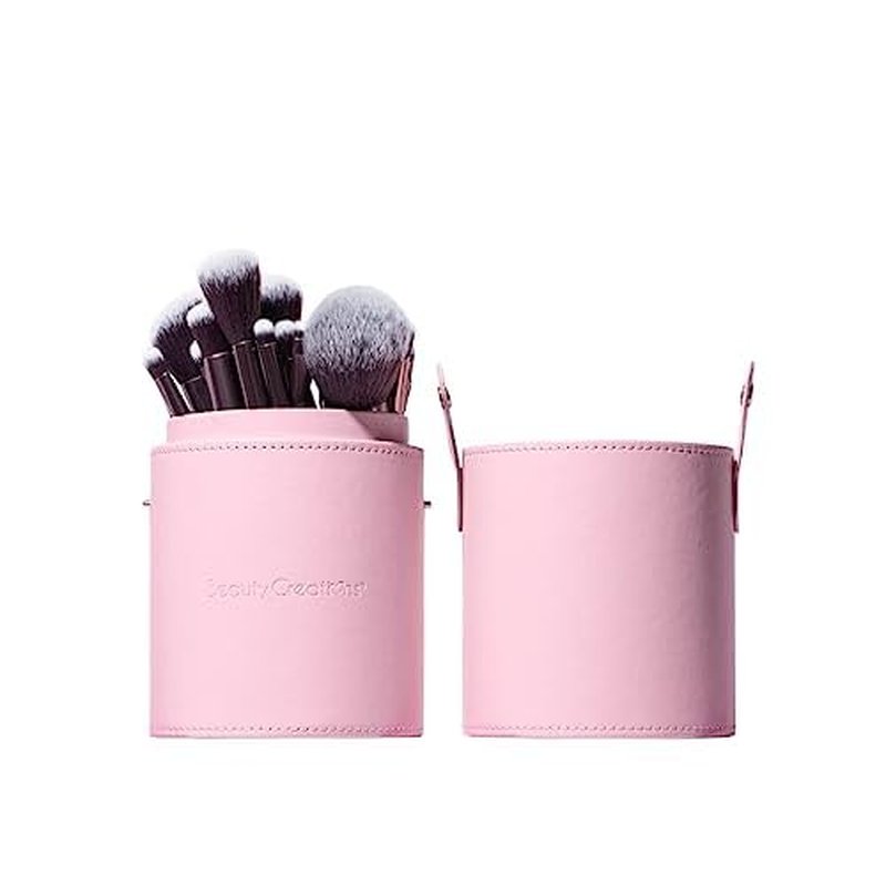 24 Piece Brush Set with Matching Travel Case Container (Pretty and Perfect)