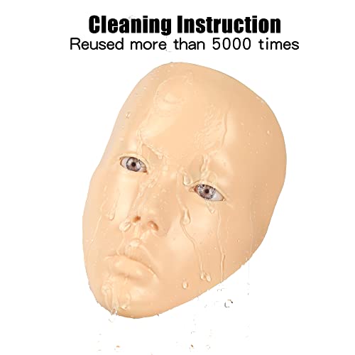 Makeup Practice Full Face Silicone Mannequin Head with Brushes & Accessories - Yellow Variation