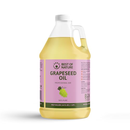 Grapeseed Oil 64 Fl Oz - Lightweight, Fast-Absorbing Body & Face Moisturizer (Pack of 1)
