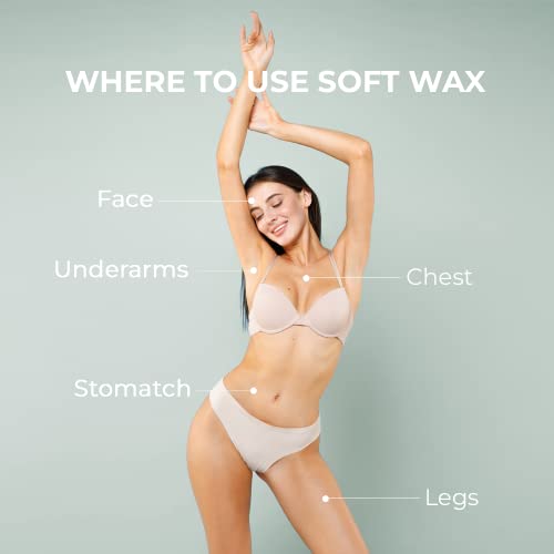 Natural Wax Depilatory - Professional Organic Moisturizer for Gentle Soft Wax Hair Removal on Sensitive Skin (14 oz)