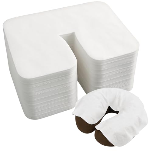 Ypfyed 500 Piece Disposable Face Cradle Covers Ultra Soft Face Rest Covers for Massage Tables & Chairs