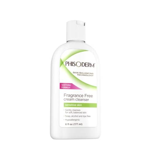 Phisoderm Fragrance Free Cream Cleanser For Sensitive Skin 6 oz (Pack of 4)