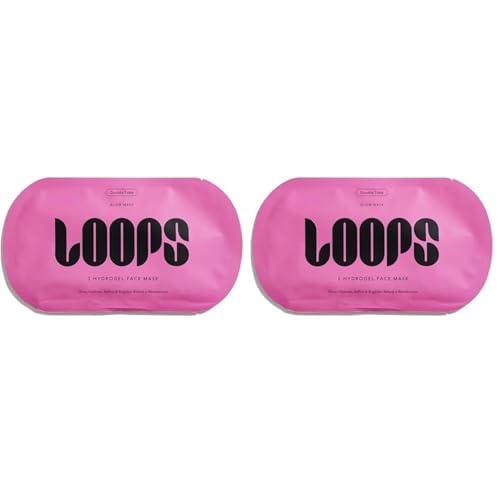 LOOPS DOUBLE TAKE - Glow Hydrogel Face Mask - Calms and Soothes Skin¡¯s Surface - Helps Refine Pores and - Leaves You Glowing and Luminous - For All Skin Types - 1 Pc (Pack of 2)