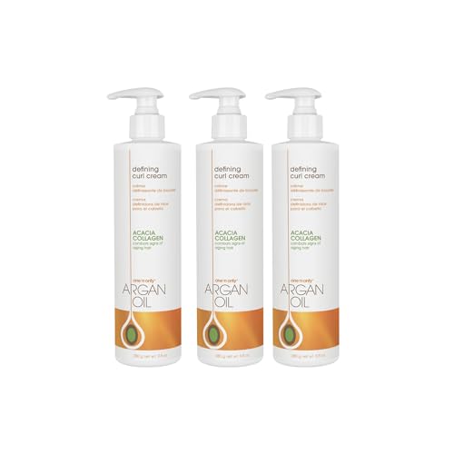 One 'n Only Defining Curl Cream with Argan Oil, Leave-in Conditioning Cream, Defines and Leaves Strong Curly Hair, Enhances Shine and Hydrates Without Sticky Residue, 9.8 Ounces (3 Pack)