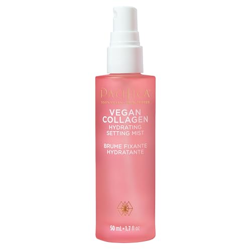 Pacifica Beauty Vegan Collagen Hydrating Setting Mist ? Hydrating Illuminating Face Primer for Dewy Skin, w/Vegan Collagen & Squalane for Radiant Glow, Soft-Focus Pore Blurring Makeup Base