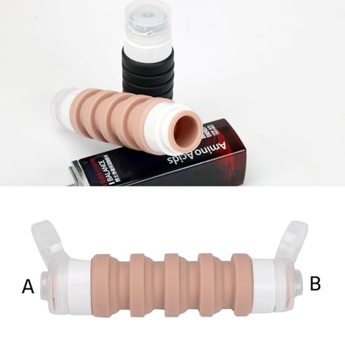 Travel Bottles Set for Toiletries ,Upgraded Version 4 in 2 Travel Containers-TSA Approved Travel Size Toiletries Leak Proof Silicone Squeezable Travel Accessories with Toiletry Bag and Box (Brown)