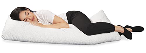 Adjustable Body Pillow for Adults 54 x 20 Inch Memory Foam Pregnancy Pillow with Plush Cover