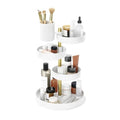 Umbra Pirouette Rotating Cosmetic Organizer White/Brass - Adjustable & Modern Vanity Storage
