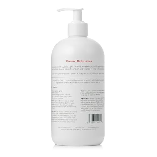 Alpha Skin Care Revitalizing Body Lotion, 12% Glycolic AHA, Simple & Effective Daily Moisturizer Hydroxy Acid, Hydrates & Exfoliates for Soft, Smooth Skin, Anti-Aging, 23 Oz