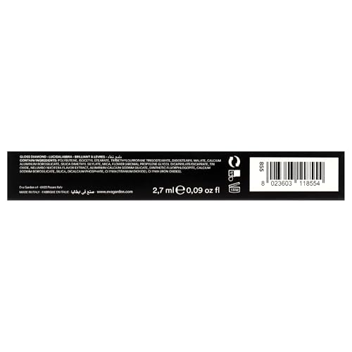 EVAGARDEN Diamond Lip Gloss - Concentration of Pearls Gives Dazzling Shine - Light and Moisturizing Film with Excellent Hold - Spreads Evenly with No Stickiness - 855 Clubber - 0.09 oz