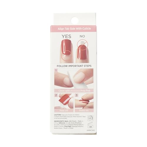 KISS Impress No Glue Press-On Nails Natural Color, Rhinestone Accents, Includes 30 Nails, Prep Pad, 1 Manicure Stick, 1 Mini File - Beloved