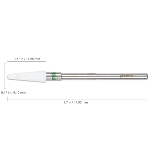 Pana Professional 3/32" Shank Size - White Small Tapered Cone Ceramic Bit Coarse Grit - Nail Drill Bit for Dremel Machine