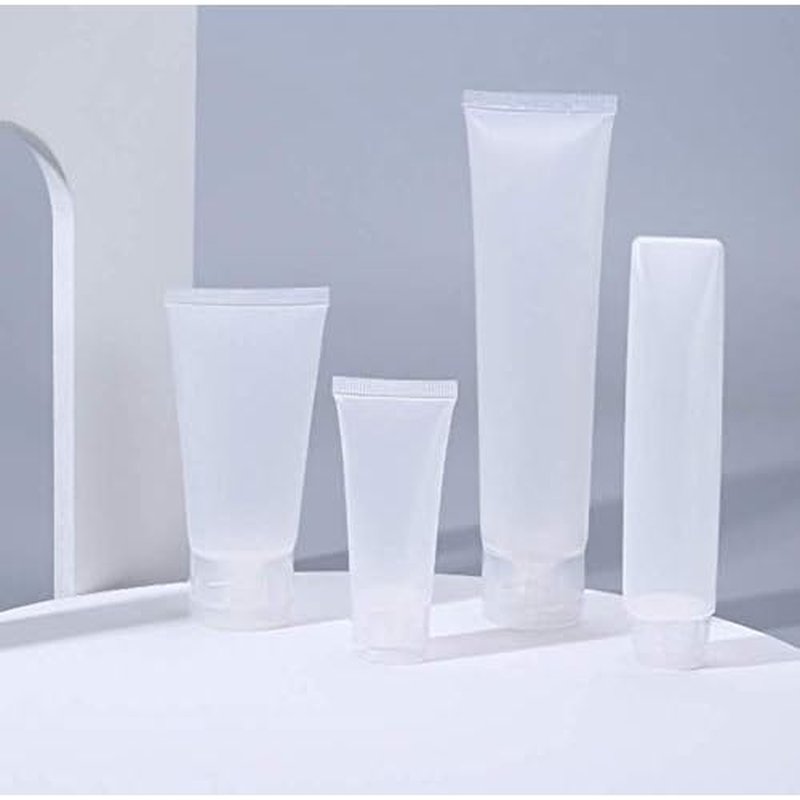 24PCS 100ml/3.4oz Empty Refillable Clear Plastic Squeeze Soft Tubes with Flip Cover Lotion Bottle Travel Sample Packing Cosmetic Makeup Container Storage Vials Jars for Facial Cleaner Toiletries