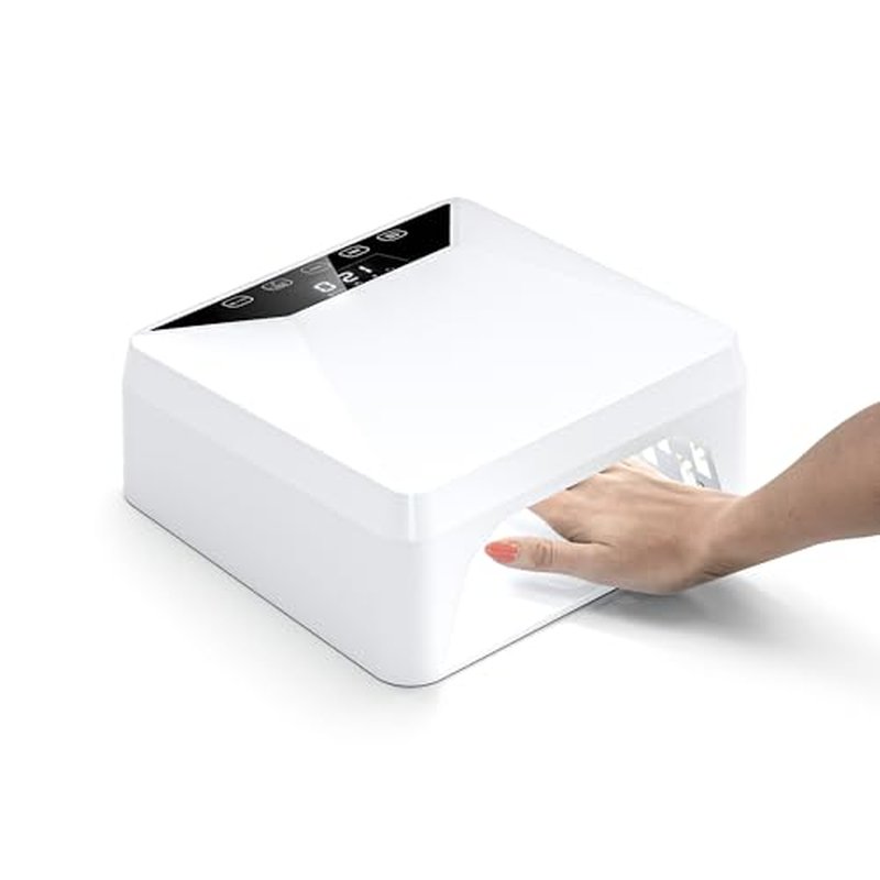 78W UV LED Nail Lamp for Gel Nails, Professional Plug-in Nail Dryer with Adjustable Telescopic Stand for Hands & Feet, 39 LED Beads, 30/60/99/180s Timer, Removable Base for Salon & Home