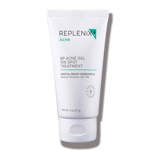 Replenix BP Acne Gel 10% Spot Treatment - Medical-Grade Benzoyl Peroxide, 2 oz