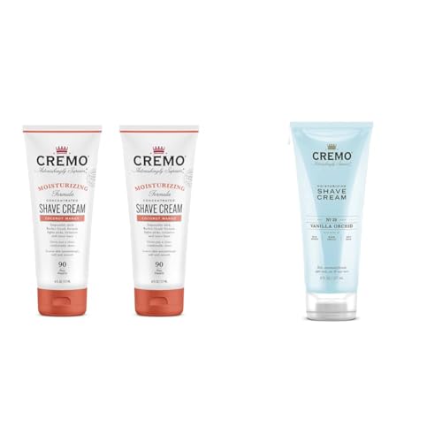 Cremo Coconut Mango Moisturizing Shave Cream, Astonishingly Superior Ultra-Slick Shaving Cream & Vanilla Orchid Moisturizing Shave Cream, Astonishingly Superior Ultra-Slick Shaving Cream