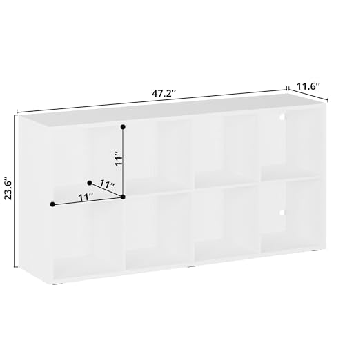 IRONCK White 8-Cube Reversible Storage Organizer - Multi-Use Bookshelf & TV Stand