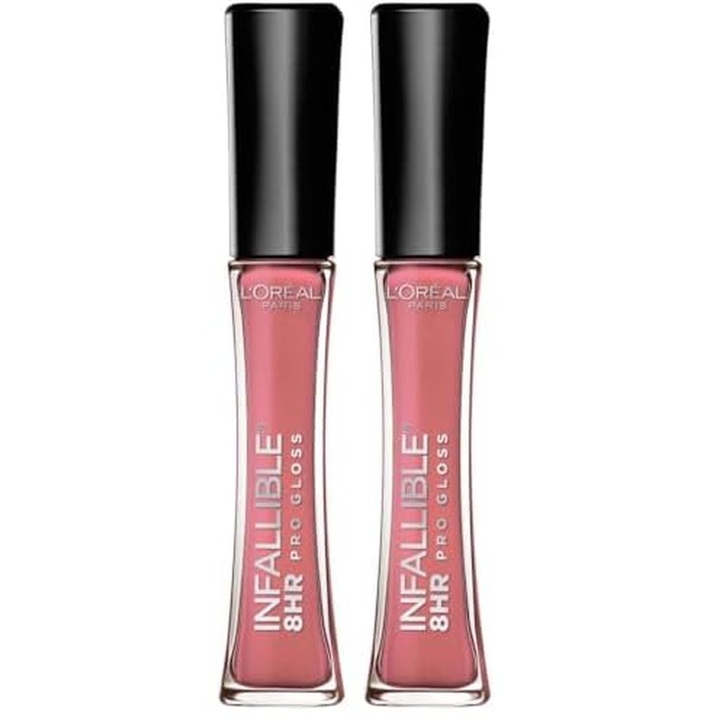 L¡¯Oreal Paris Makeup Infallible 8 Hour Hydrating Lip Gloss, Blush, 0.21 Fl Oz (Pack of 2)