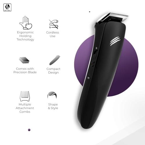 Cordless Beard Trimmer with Precision Blade & Guide Combs - Skull Shaver Baby Beast