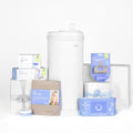 White Diaper Pail Gift Set with Bags, Wipes & Changing Mat - Ubbi