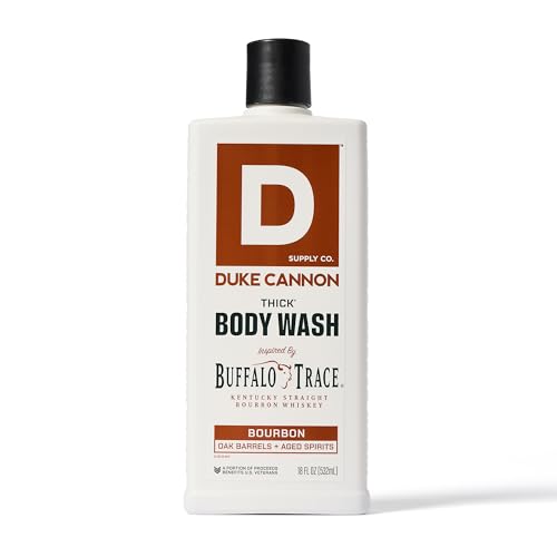 Duke Cannon Bourbon Gift Set for Men ? 3 Pack Bundle with Bourbon Bar Soap, THICK Body Wash & Big Bourbon Beard Oil ? Oak Barrel Scent