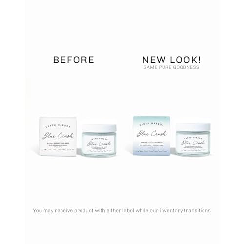 Earth Harbor | BLUE CRUSH Marine Perfecting Mask | Natural & Nontoxic | Organic Blue Green Algae, Coconut Cream & Indigo | Exfoliates & Nourishes | 2 oz