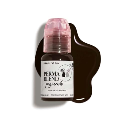 Perma Blend Darkest Brown Microblading Tattoo Ink 0.5 oz - Vegan, Skin-Safe, High-Quality Cosmetic Pigment