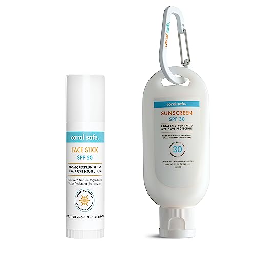 Coral Safe Reef-Safe Mineral Sunscreen Travel Size SPF 50 - Biodegradable & Made in USA