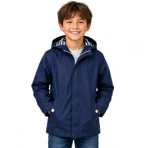 iXtreme Boys Waterproof Hooded Rain Jacket Windbreaker - Navy, Size 4
