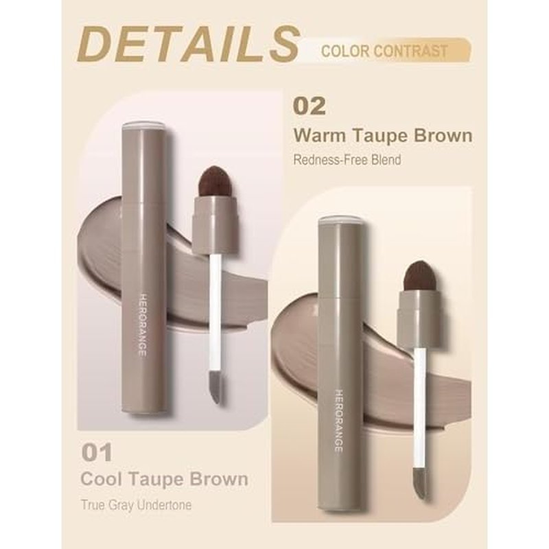 2PCS Cool Toned Liquid Contour & Highlighter Stick for Fair Pale Light Skin, Grey Nose Contour Sitck, Cream Face Shaping Makeup Kit Long-Lasting & Matte Finish Vegan & Cruelty-Free#01 Cool Toned Set