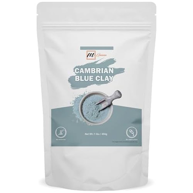 Cambrian Blue Clay 1lbs / 454g for Facial Masks, Creams, Body Wraps, Soft Peels and Scrubs, and Soap Making