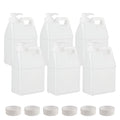 6 Pack 64 oz Clear Plastic Jugs with Pumps, Camping Water Jug Storage Containers with Ergonomic Handle, HDPE Containers Soaps (0.5 Gallon With Pump)