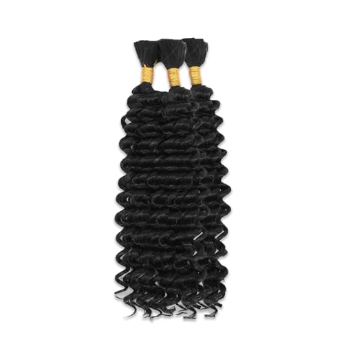 Brazilian Virgin Human Hair Deep Wave Bundles BA 16 Inch Natural Black - 3 Pack