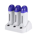 Portable Triple Depilatory Wax Warmer with Heater Base - Hair Removal