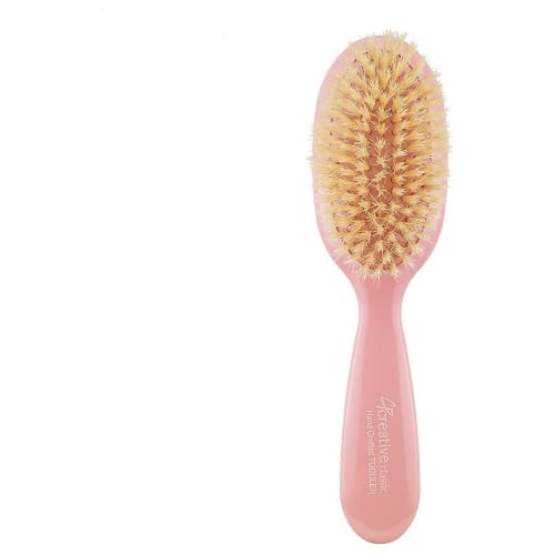 Gentle Baby Hair Brush with Natural Boar Bristles - Pink Variation