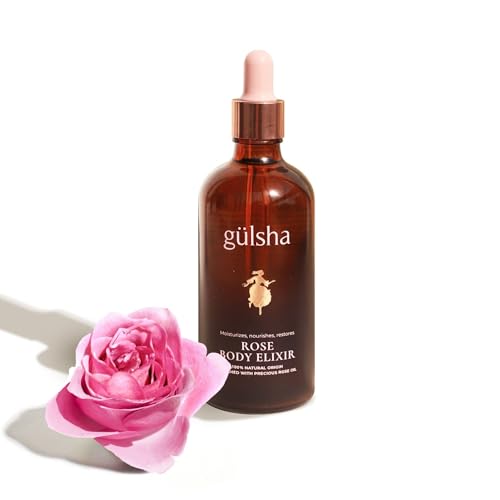 g?lsha Rose Body Elixir ? Luxurious Rose Body Oil 100 ml / 3.38 Fl Oz, Deep Moisturizing, Firming & Nourishing with Vitamins A, D, E & Omegas, Jojoba Oil, Baobab Oil