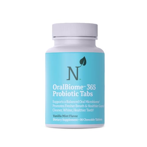 OralBiome 365 3-in-1 Chewable Probiotics for Breath, Gut & Immune Support - Vanilla Mint, 90 Servings