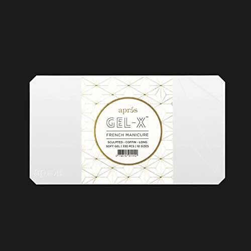 French Gel-X Sculpted Coffin Nail Tips - Clear, 11 Sizes, 30 Pieces